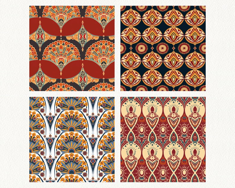 Moscow Deco Pattern Seamless Digital Papers - Printable Scrapbook Paper ...