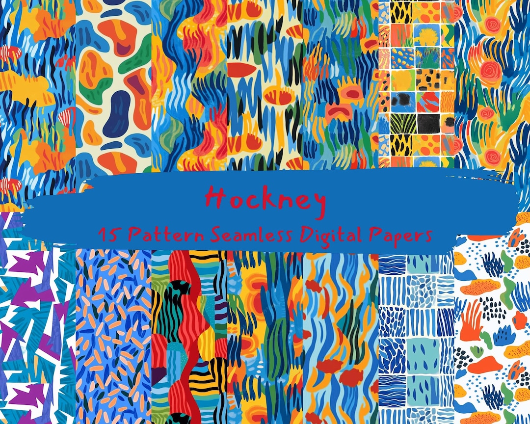 Hockney Pattern Seamless Digital Papers - Printable Scrapbook Paper Png ...