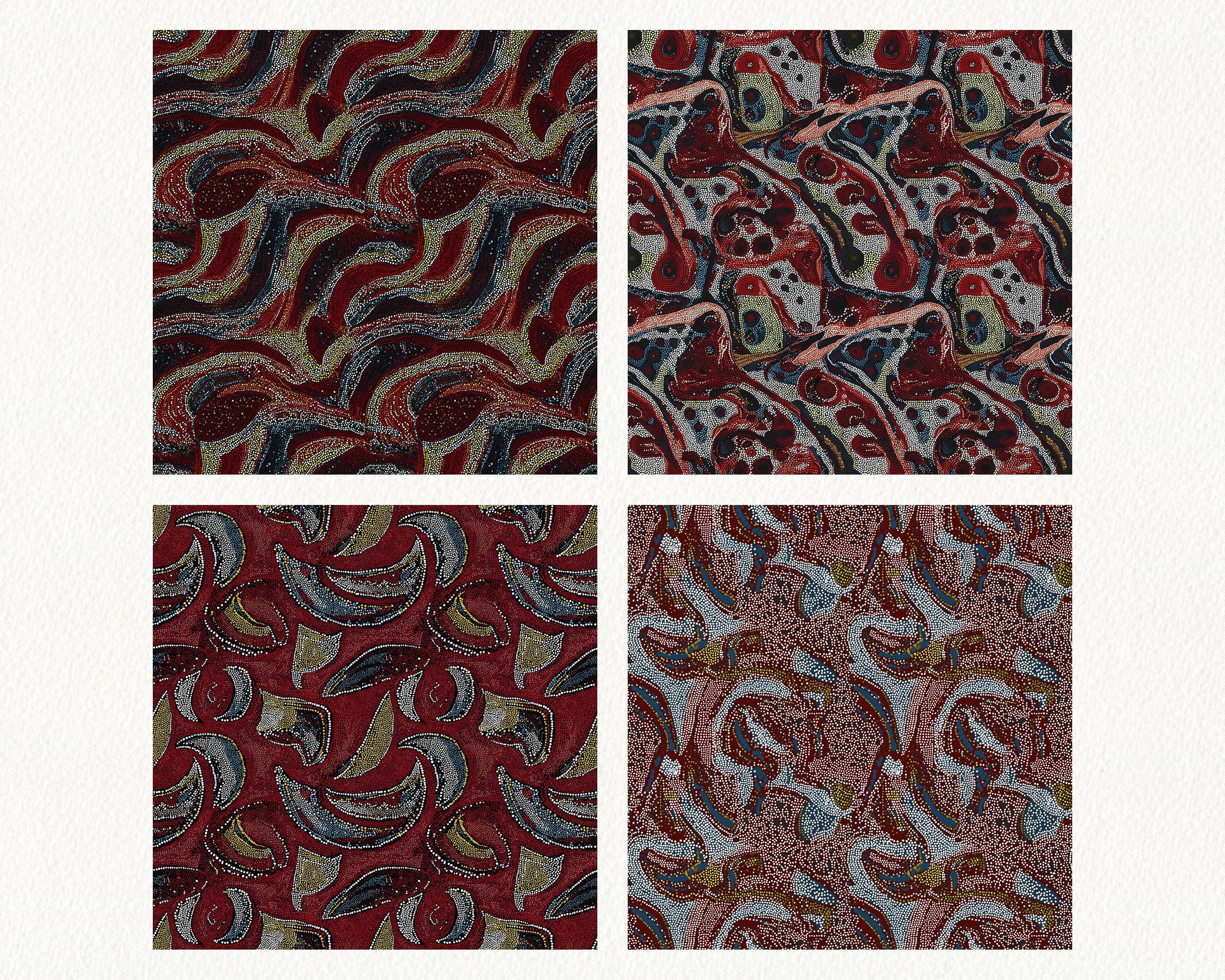 Aboriginal Looking Around Pattern Seamless Digital Papers - Printable ...