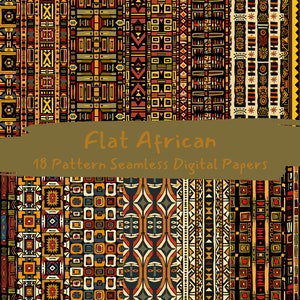 Flaches afrikanisches Muster nahtlose digitale Papiere - printable Scrapbook Papier png sofortiger Download kommerzielle Nutzung 300dpi