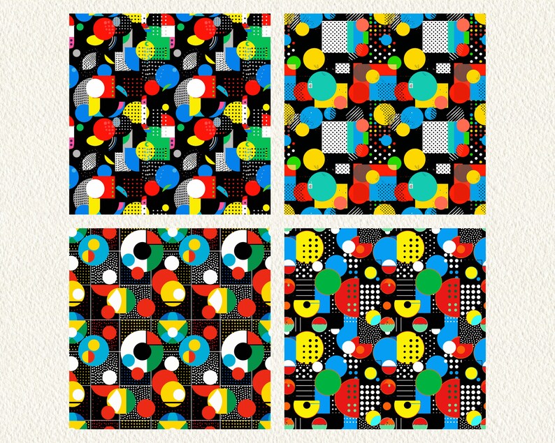Modern Geometric Pattern Seamless Digital Papers - Printable Scrapbook ...
