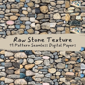 Raw Stone Texture Pattern Seamless Digital Papers - printable scrapbook paper png instant download commercial use 300dpi