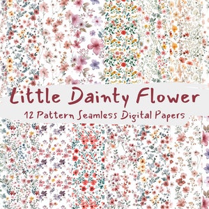 Kleine zierliche Blumenmuster, nahtlose digitale Papiere - Fliesenmuster zum sofortigen Download für kommerzielle Nutzung, 300dpi