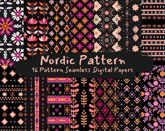 Nordic Seamless Digital Paper, Printable Scrapbook Paper Seamless ...