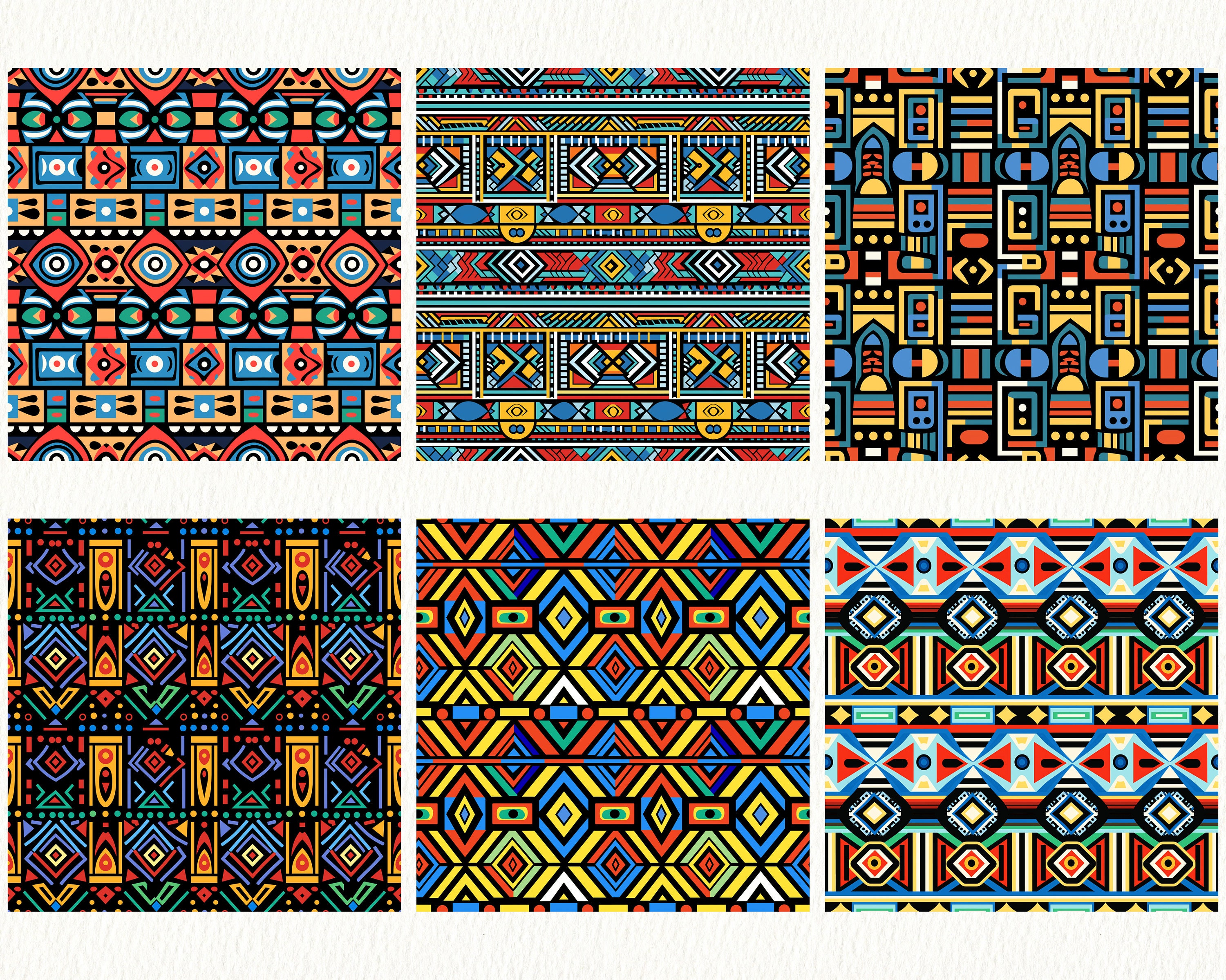 South Africa Ndebele Pattern Seamless Digital Papers - Tile Patterns ...