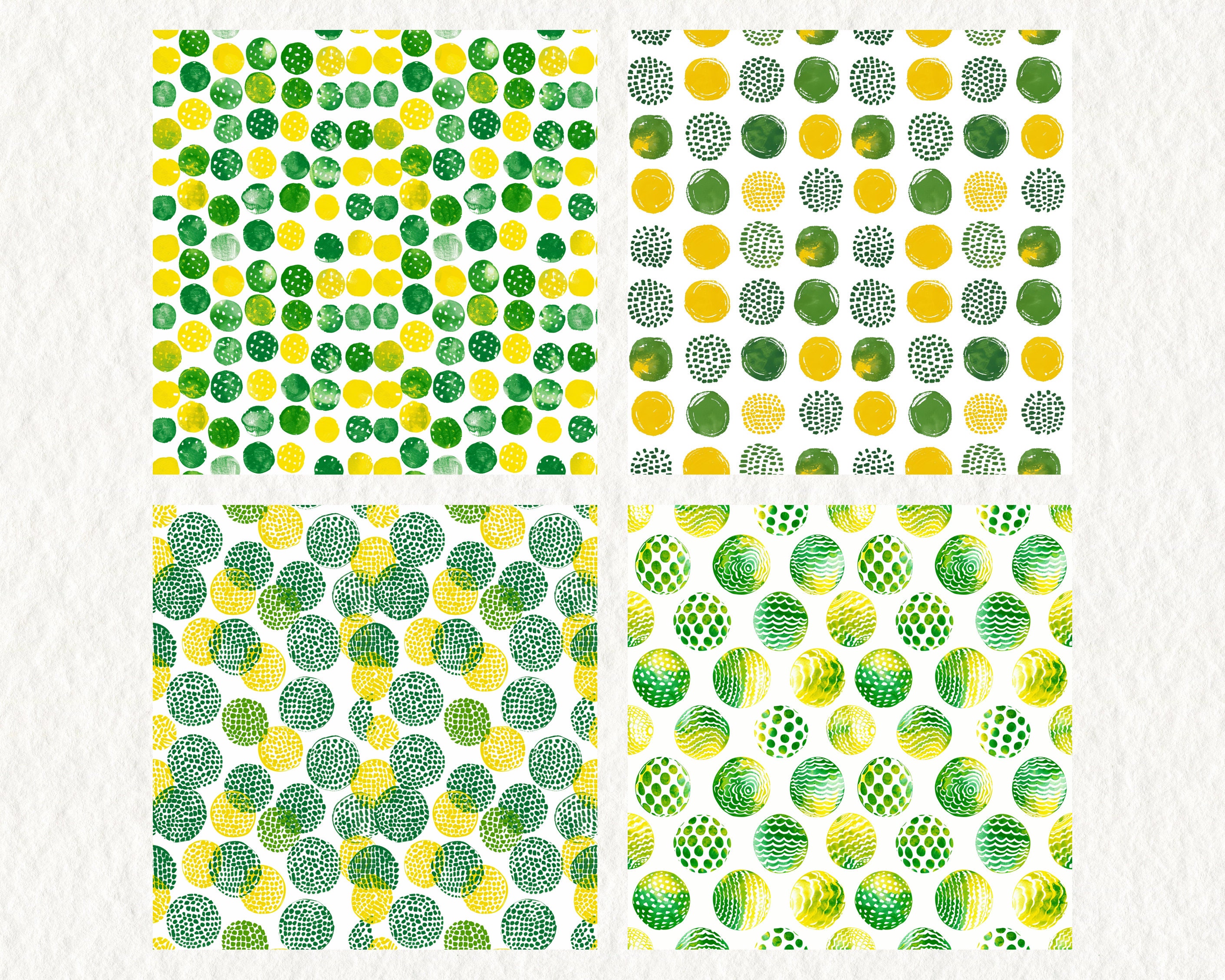 Green and Yellow Fabric Pattern Seamless Digital Papers - Printable ...