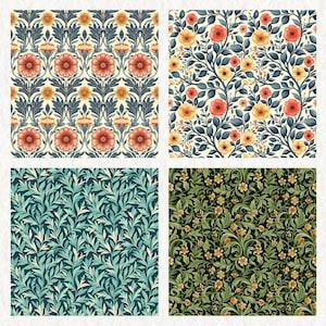 William Morris Wallpaper Pattern Seamless Digital Papers - printable scrapbook paper instant download, commercial use, 300dpi image 5