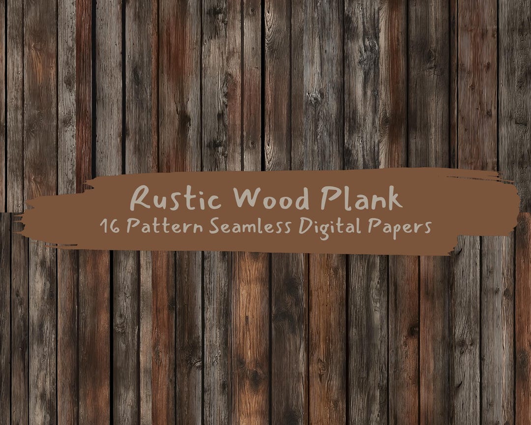 Rustic Wood Plank Pattern Seamless Digital Papers - Printable Scrapbook ...