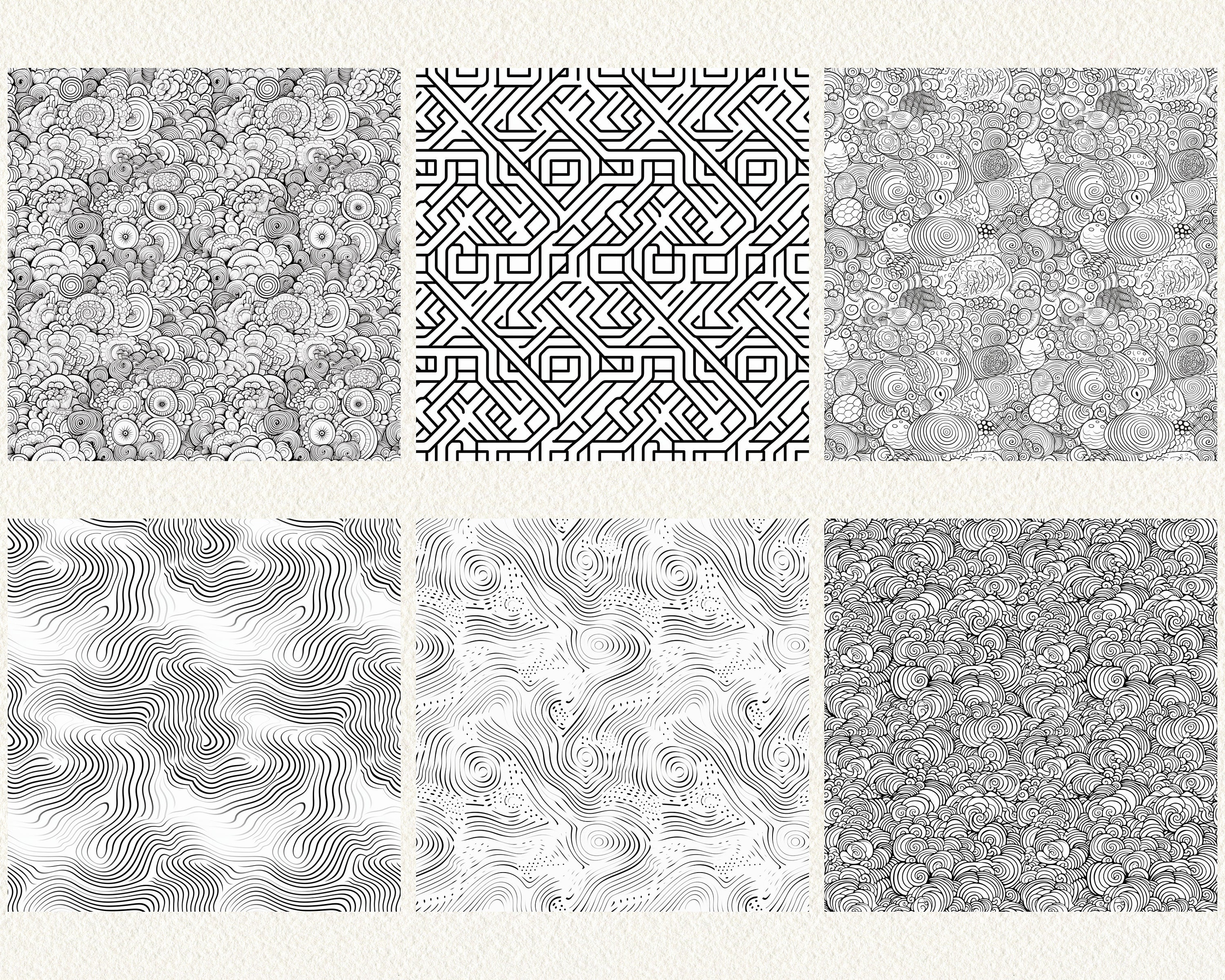 Contor Model Paper Contour Pattern Digital Papers - Seamless Tile Patterns Printable ...