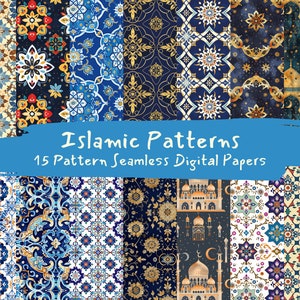 Islamische Muster nahtlose digitale Papiere - printable Scrapbook Papier Sofort-Download, kommerzielle Nutzung, 300dpi