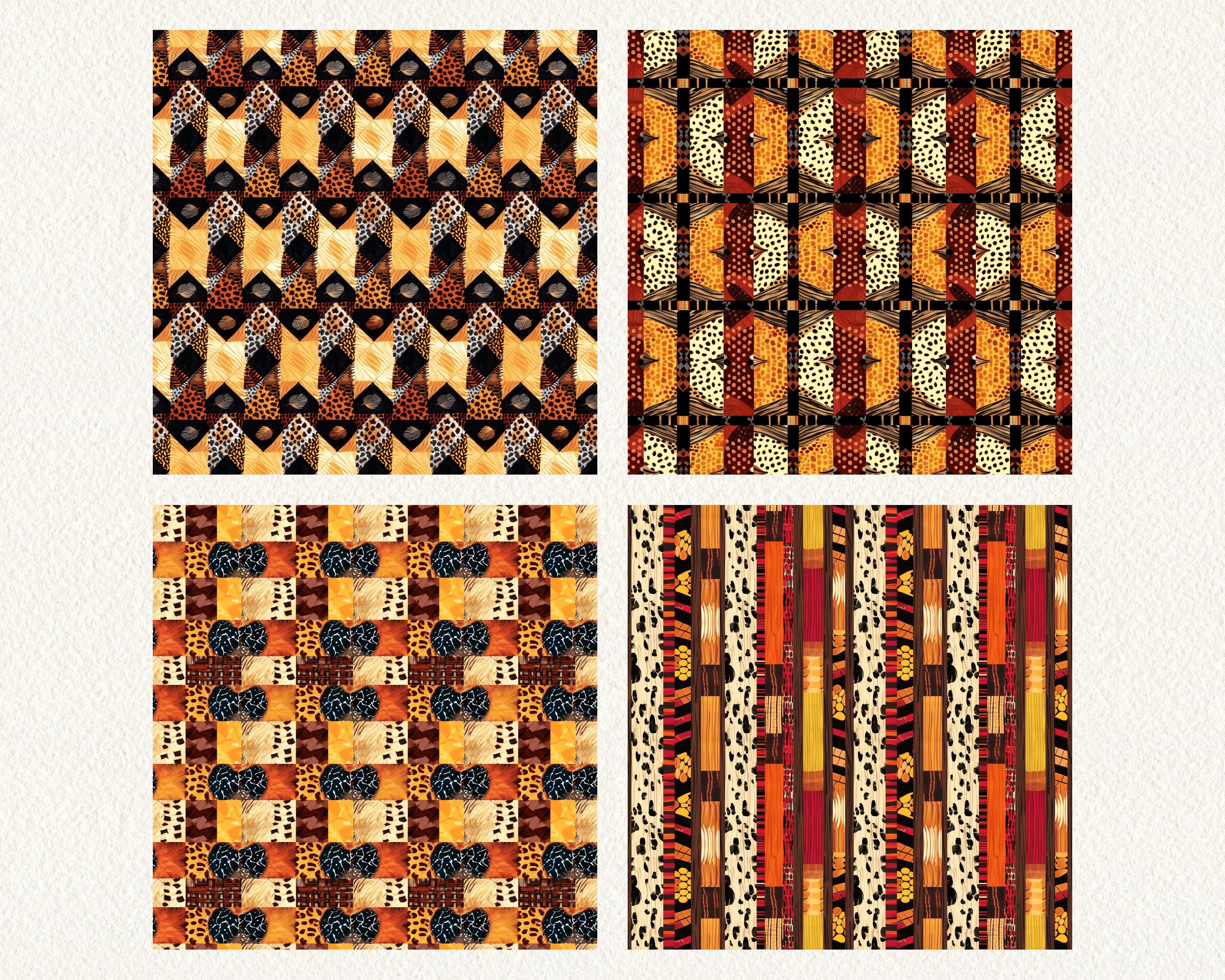 African Ethnic Geometric Pattern Seamless Digital Papers - Printable ...