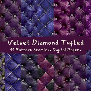 Velvet Diamond Tufted Pattern Seamless Digital Papers - Printable ...