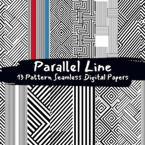 平行線パターンのシームレスなデジタルペーパー - タイルパターンの印刷可能なスクラップブック用紙、商用利用のための即時ダウンロード、300dpi