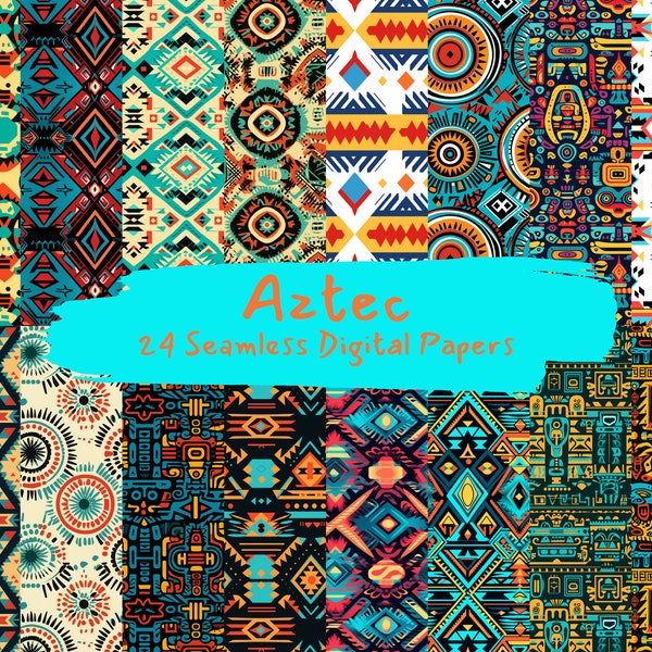 Aztec Seamless Digital Papers - nahtlose Fliesenmuster zum sofortigen Download für kommerzielle Nutzung, Mexikanisch, 3600x3600px