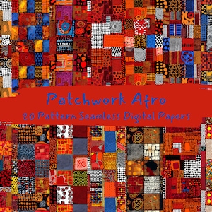 May include: A digital paper pack featuring 20 colourful, geometric patterns inspired by African textiles. The patterns are seamless and can be used for a variety of projects, such as scrapbooking, card making, and fabric design.