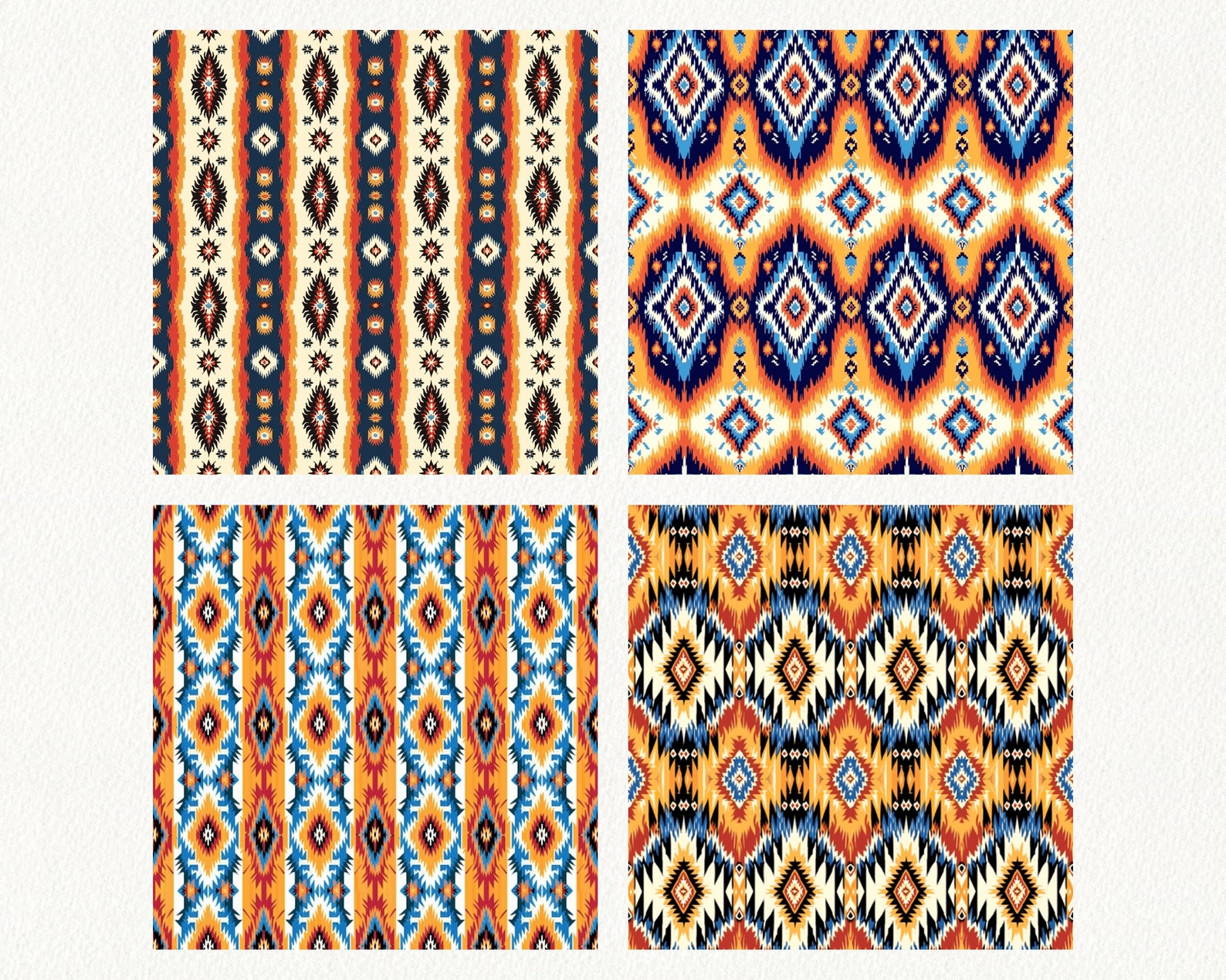 Aztec Striped Pattern Seamless Digital Papers - Printable Scrapbook ...