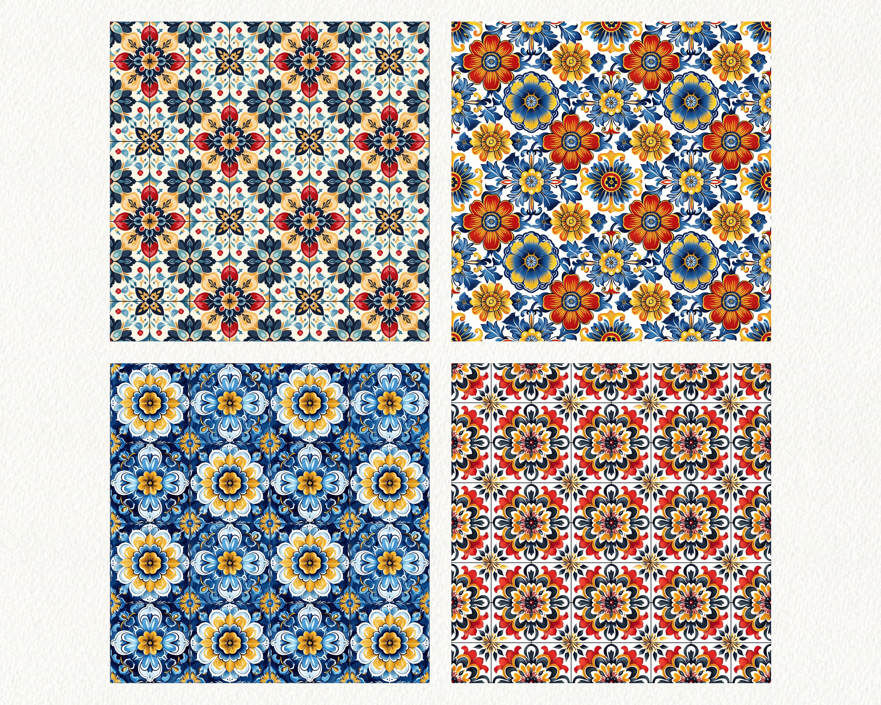 Talavera Tiles Pattern Seamless Digital Papers - Printable Scrapbook ...