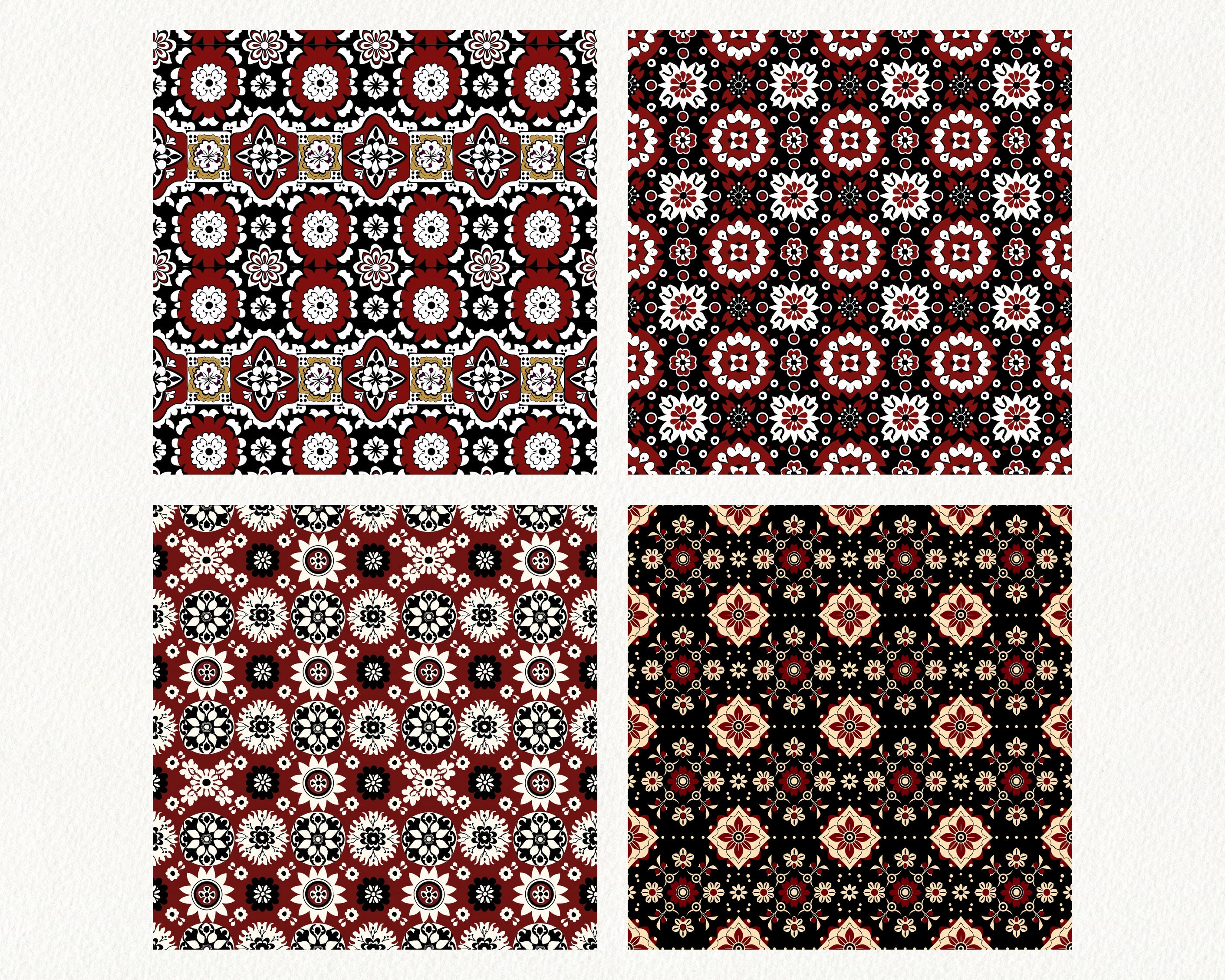 Sindhi Ajrak Pattern Seamless Digital Papers - Printable Scrapbook ...