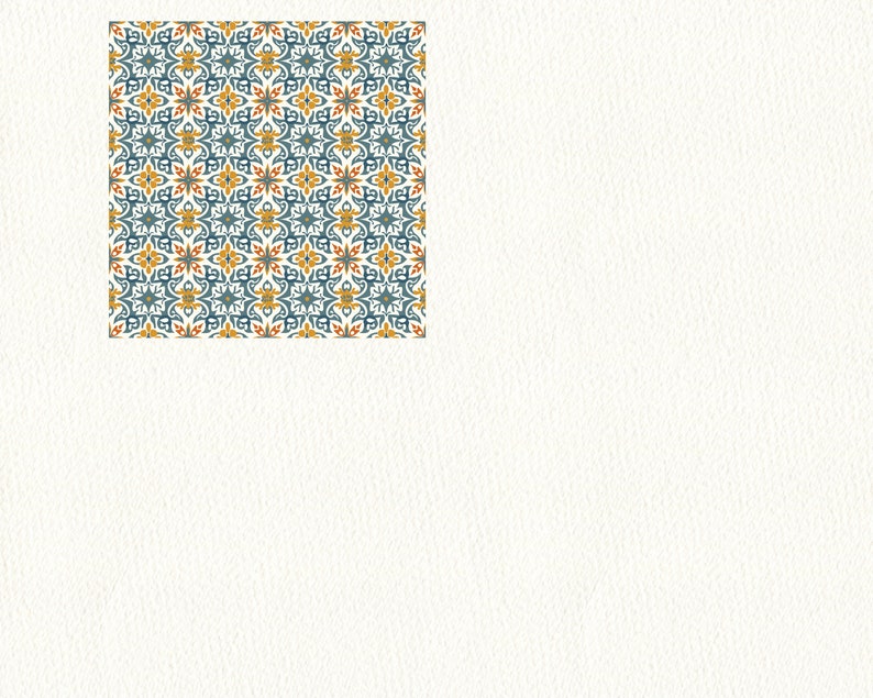 Portuguese Ceramic Tiles Pattern Seamless Digital Papers - printable scrapbook paper instant download, commercial use, 300dpi image 6