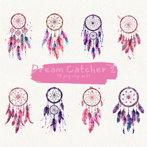 Dream Catcher cyfrowa grafika typu clip art do druku w formacie PNG przezroczysta, natychmiastowa do pobrania w celu wykorzystania komercyjnego