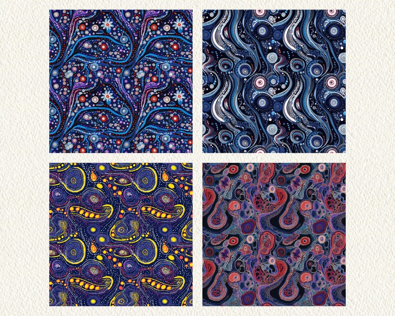 Aboriginal Emu Dreaming Pattern Seamless Digital Papers - Printable ...