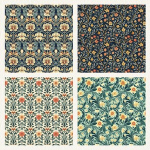 William Morris Wallpaper Pattern Seamless Digital Papers - printable scrapbook paper instant download, commercial use, 300dpi image 3