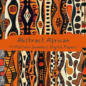 Abstraktes Afrikanisches Muster Nahtlose Digital Papiere - printable Scrapbook Papier png Sofortiger Download Kommerzielle Nutzung 300dpi