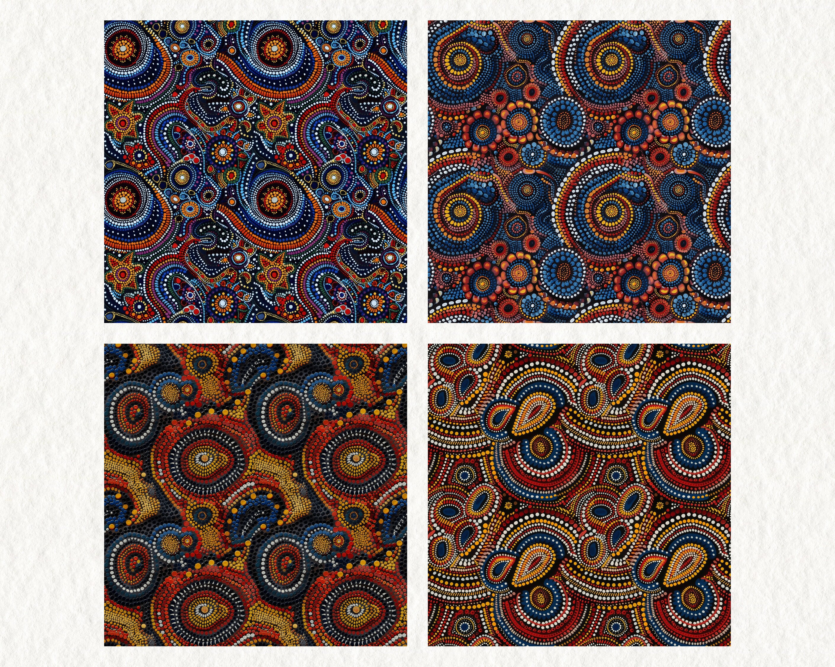 Aboriginal Dot Art Pattern Seamless Digital Papers - Printable ...