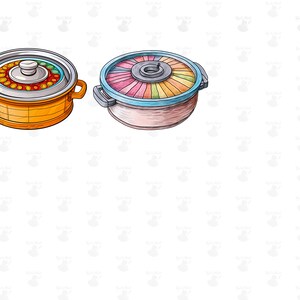 Doodle Cookware, Digital Printable Clip Art Graphics in PNG Format ...