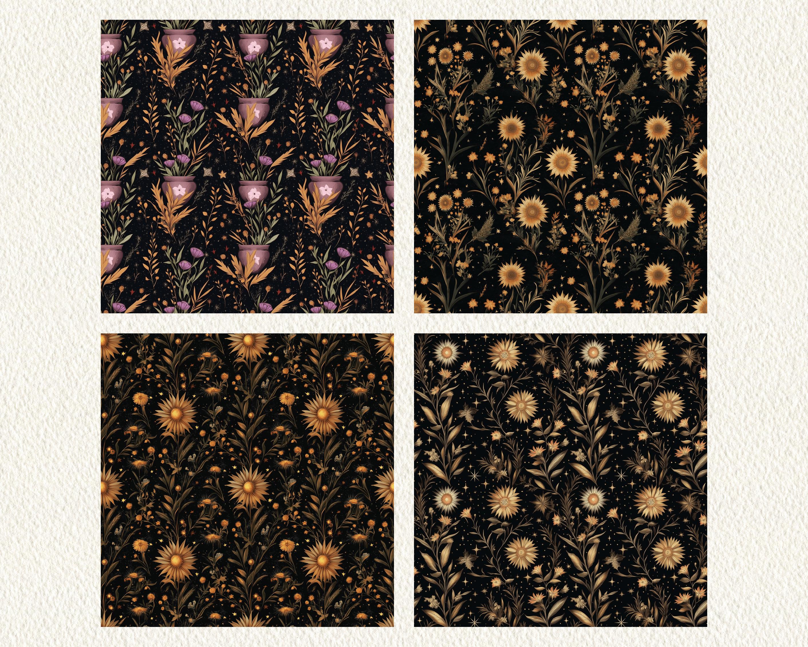 Witchy Celestial Pattern Seamless Digital Papers - Printable Scrapbook ...