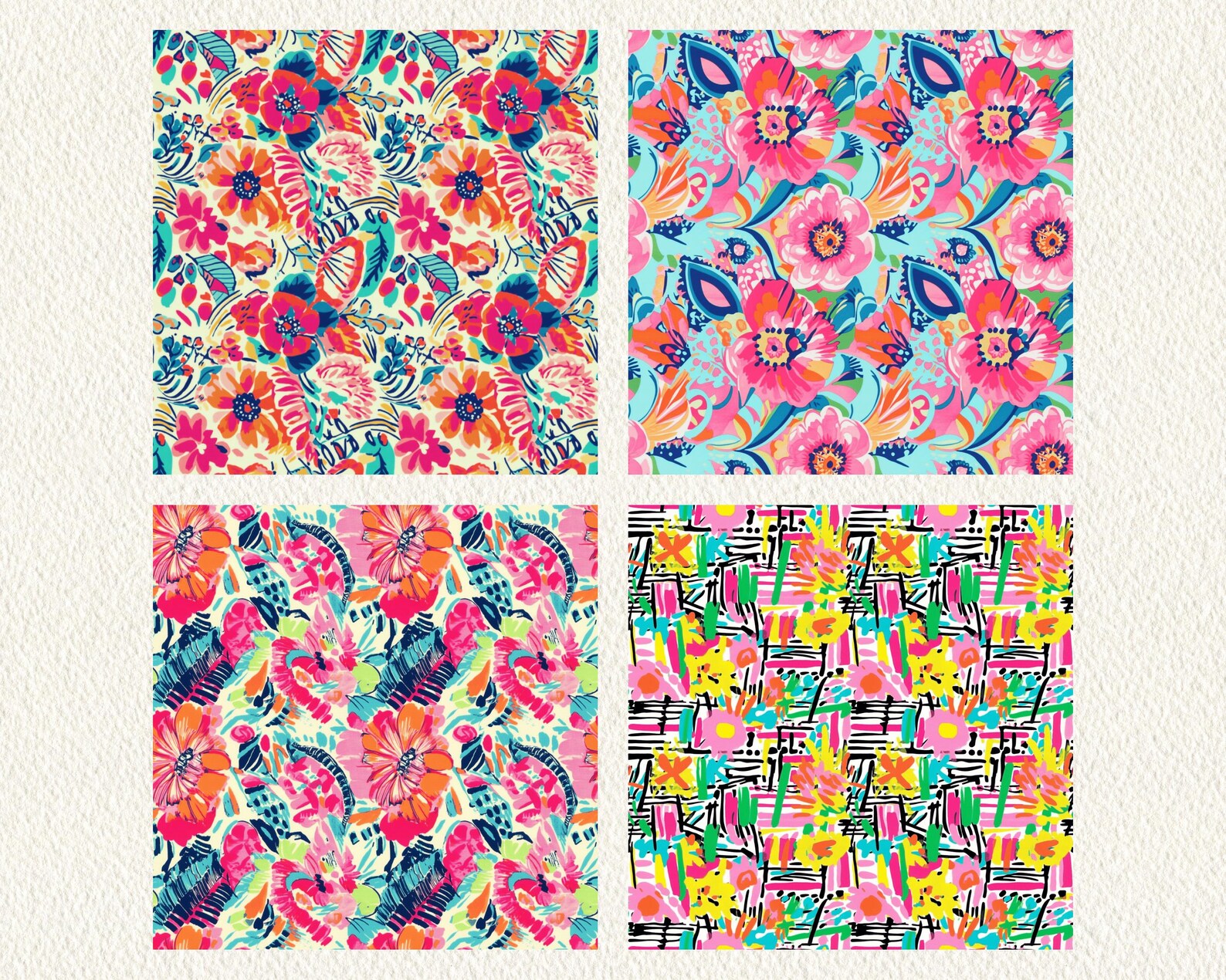 Preppy Patterned Pattern Seamless Digital Papers - Printable Scrapbook ...