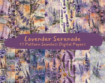 Lavendel serenade patroon naadloze digitale papers - afdrukbaar plakboekpapier png instant download commercieel gebruik 300 dpi