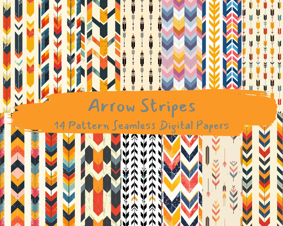 Arrow Stripes Pattern Seamless Digital Papers - Printable Scrapbook ...
