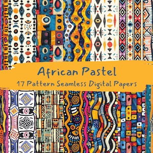 African Background Paper African Pastel Pattern Seamless Digital Papers - Printable Scrapbook ...