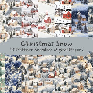 Modello di neve natalizia senza soluzione di continuità Digital Papers - carta per scrapbooking stampabile png download immediato uso commerciale 300 dpi