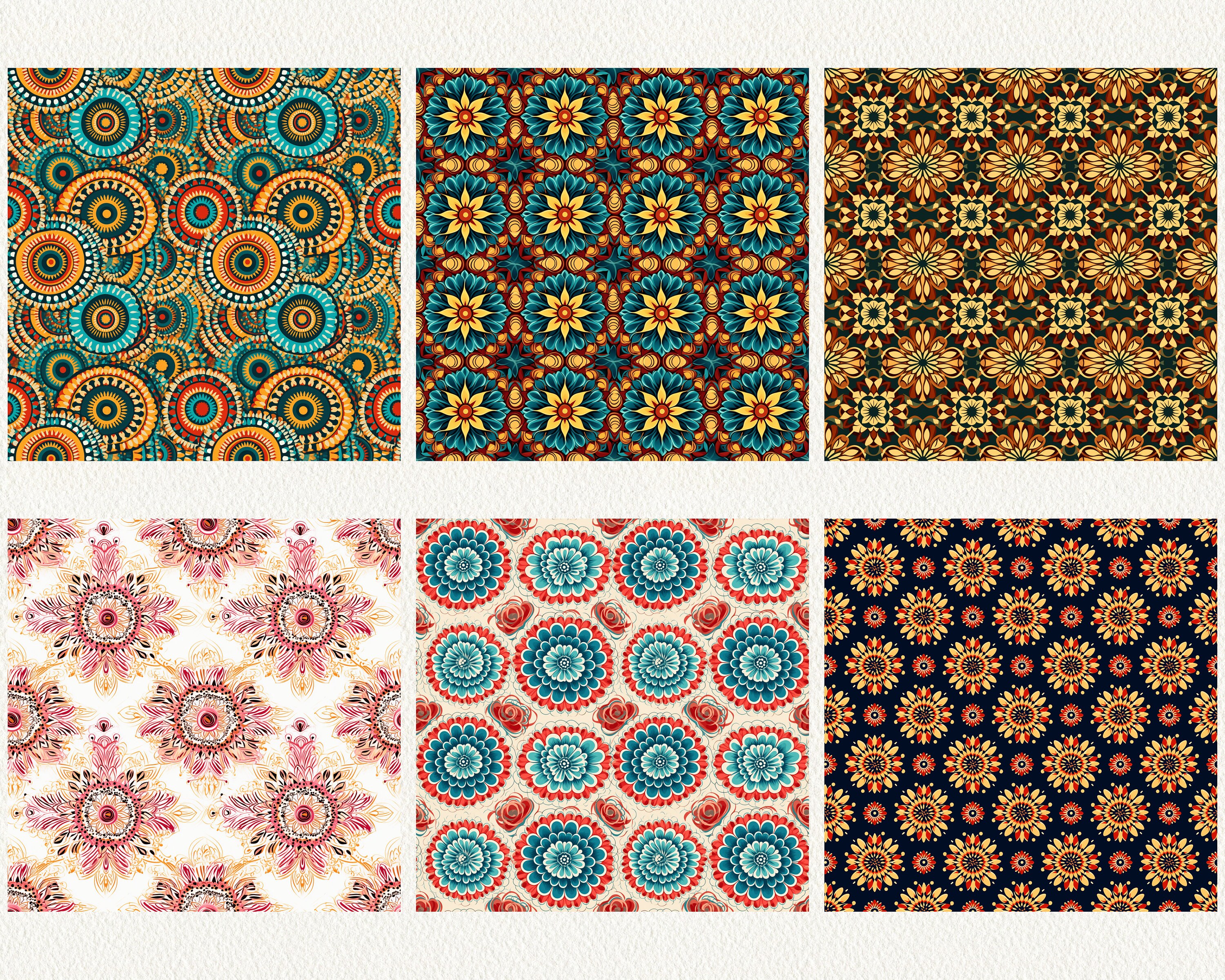 Mandala Pattern Seamless Digital Papers - Tile Patterns Printable ...
