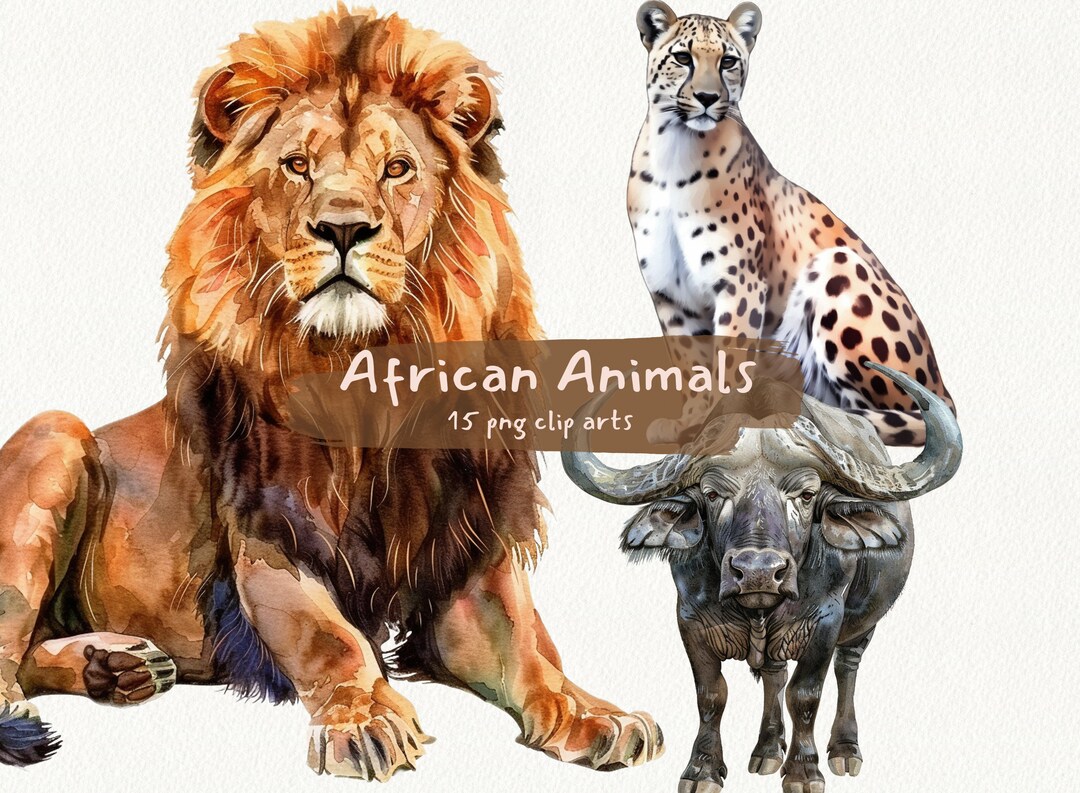African Animals Printable Clipart, Png Format, Transparent Background ...