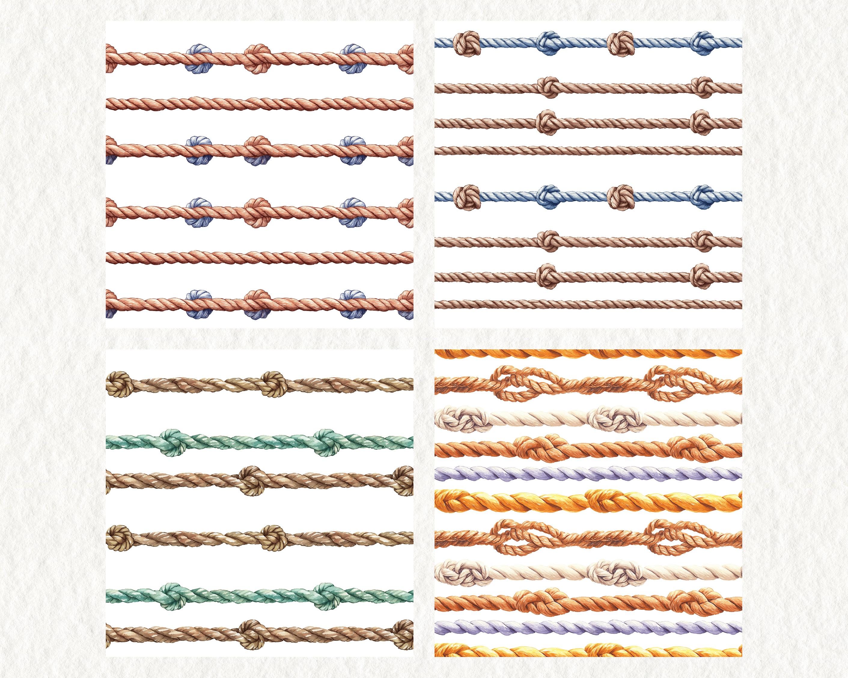 Striped Sea Ropes Pattern Seamless Digital Papers - Printable Scrapbook ...