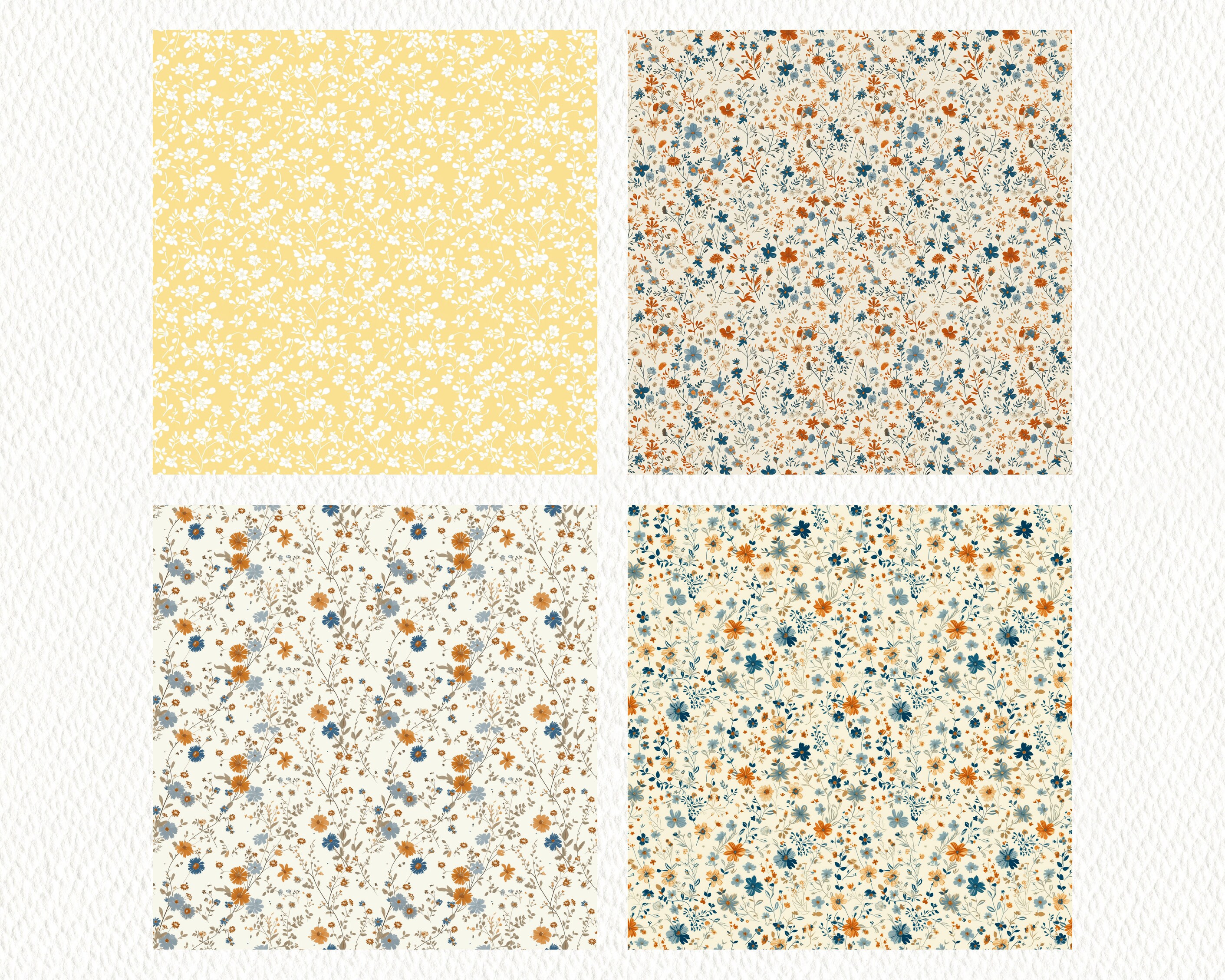 Ditsy Vintage Floral Pattern Seamless Digital Papers Printable ...