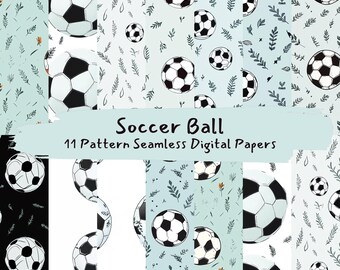Soccer Ball Pattern Seamless Digital Papers - printable scrapbook paper png instant download commercial use 300dpi
