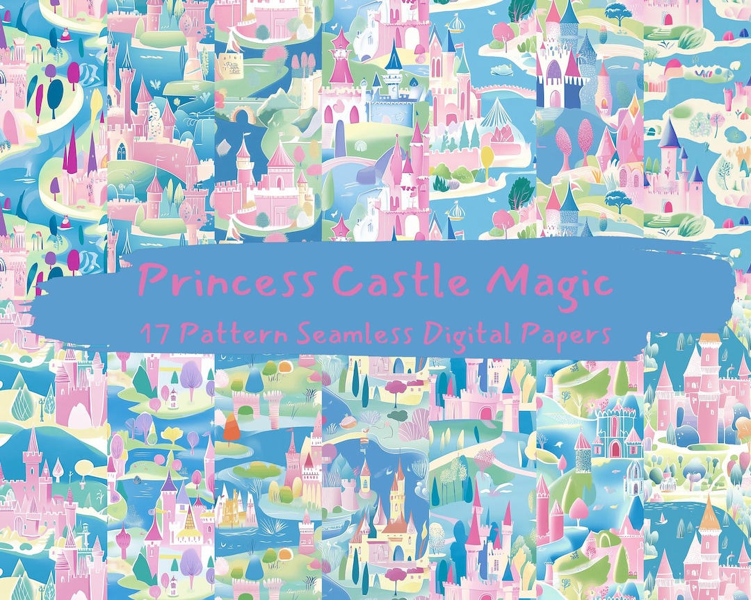 Princess Castle Magic Pattern Seamless Digital Papers - Printable ...