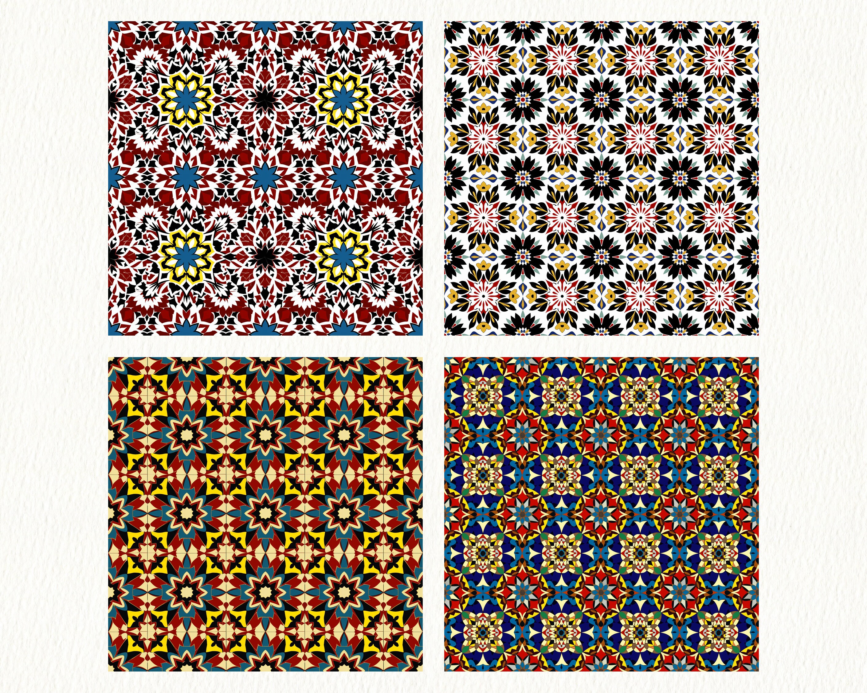 Mandala Mosaic Pattern Seamless Digital Papers - Printable Scrapbook ...