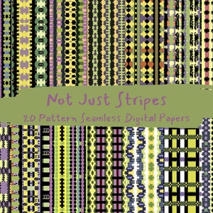 Not Just Stripes Pattern Seamless Digital Papers - printable scrapbook paper instant download, commercial use, 300dpi