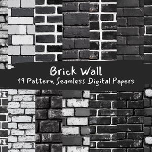 Brick Wall Pattern Seamless Digital Papers - printable scrapbook paper png instant download commercial use 300dpi