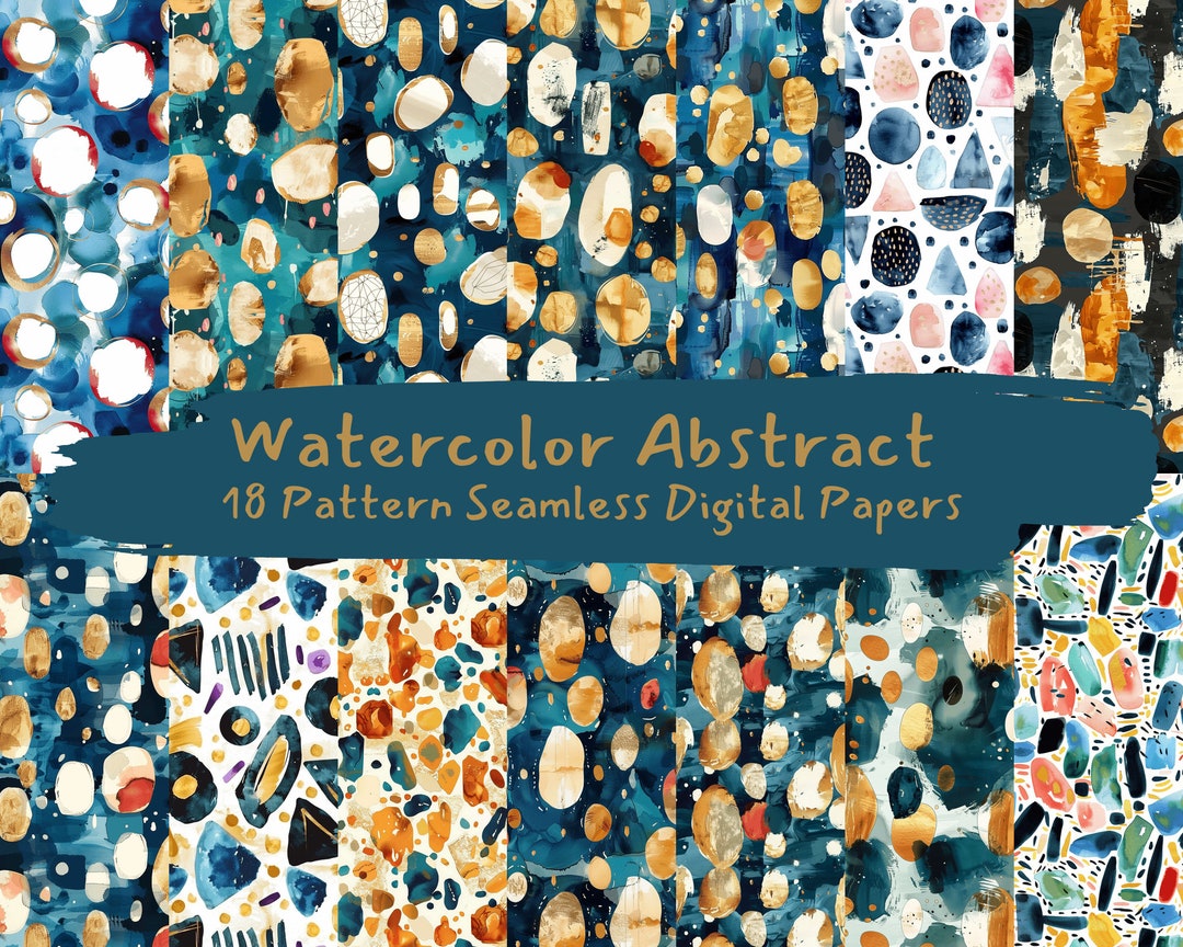 Watercolor Abstract Pattern Seamless Digital Papers - Printable ...