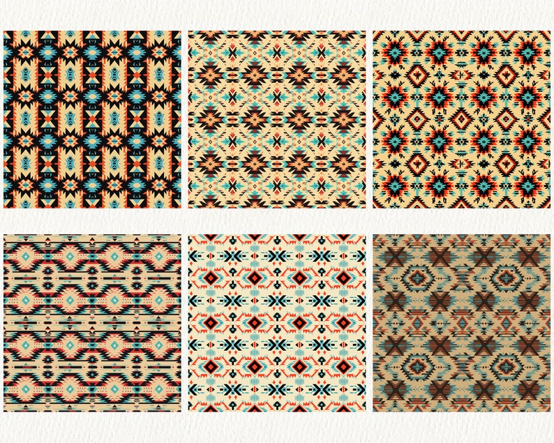 Navajo Pattern Seamless Digital Papers - Png Tile Patterns Printable ...
