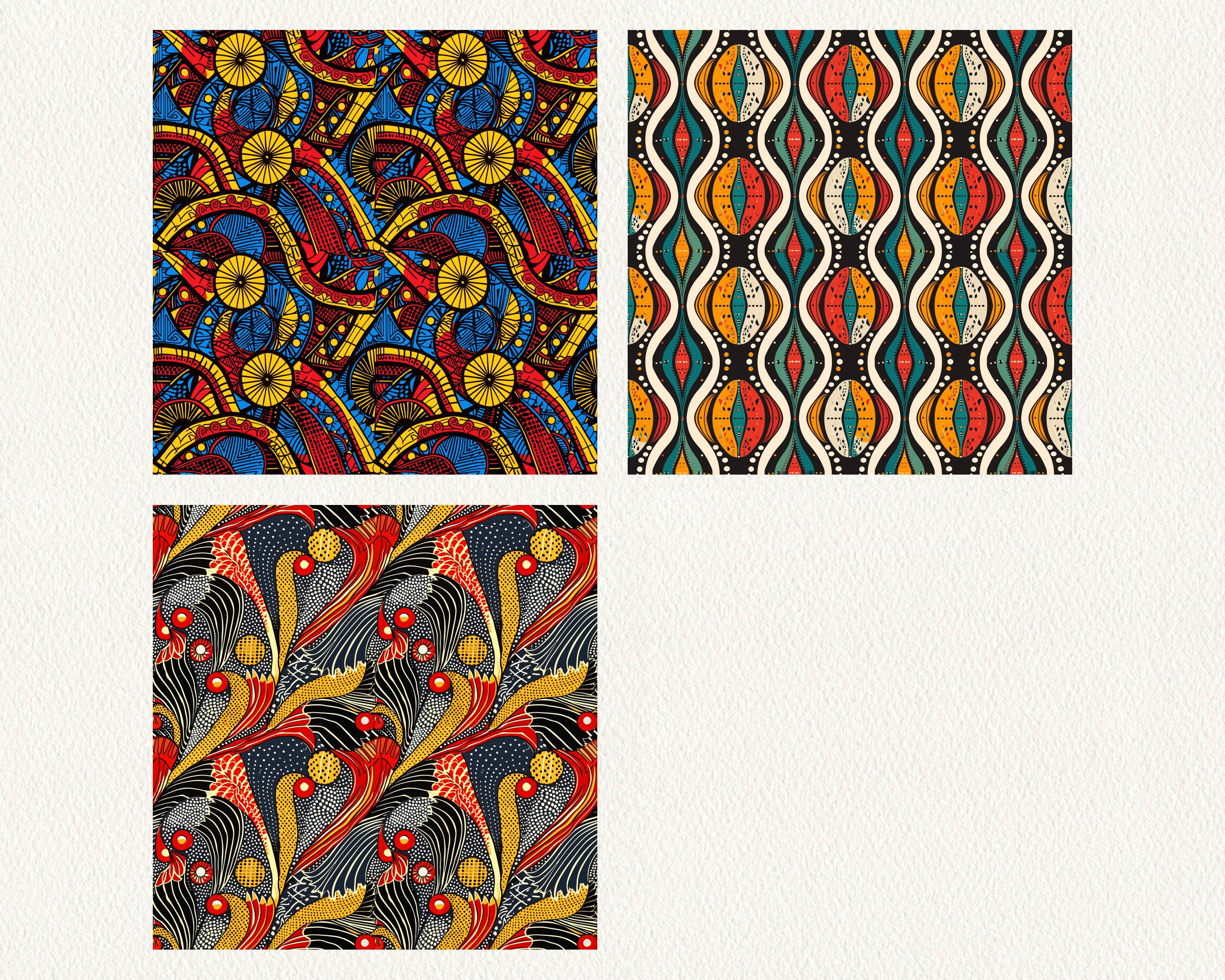 African Ankara Pattern Seamless Digital Papers - Printable
