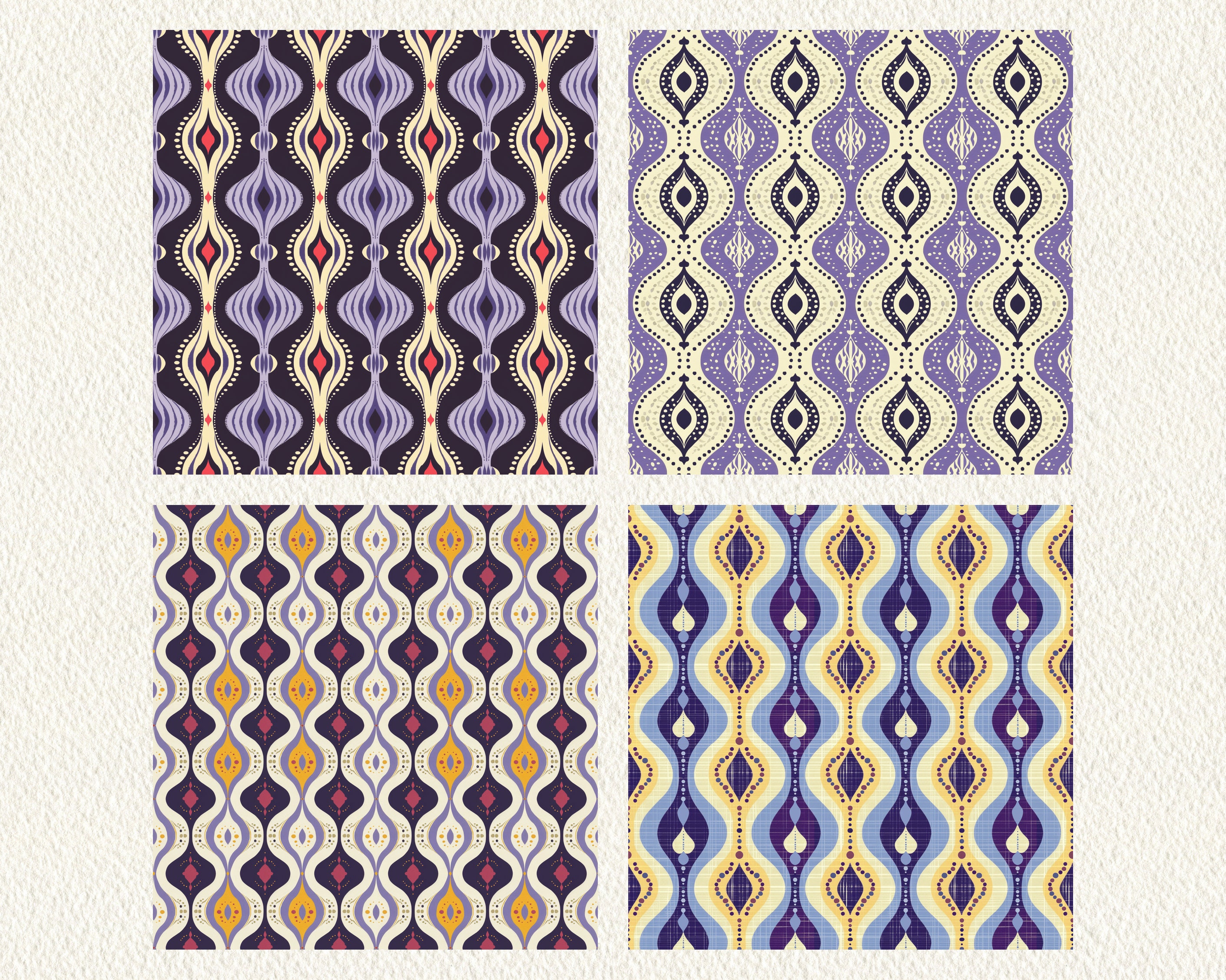 Raster Dots Ogee Pattern Seamless Digital Papers - Printable Scrapbook ...