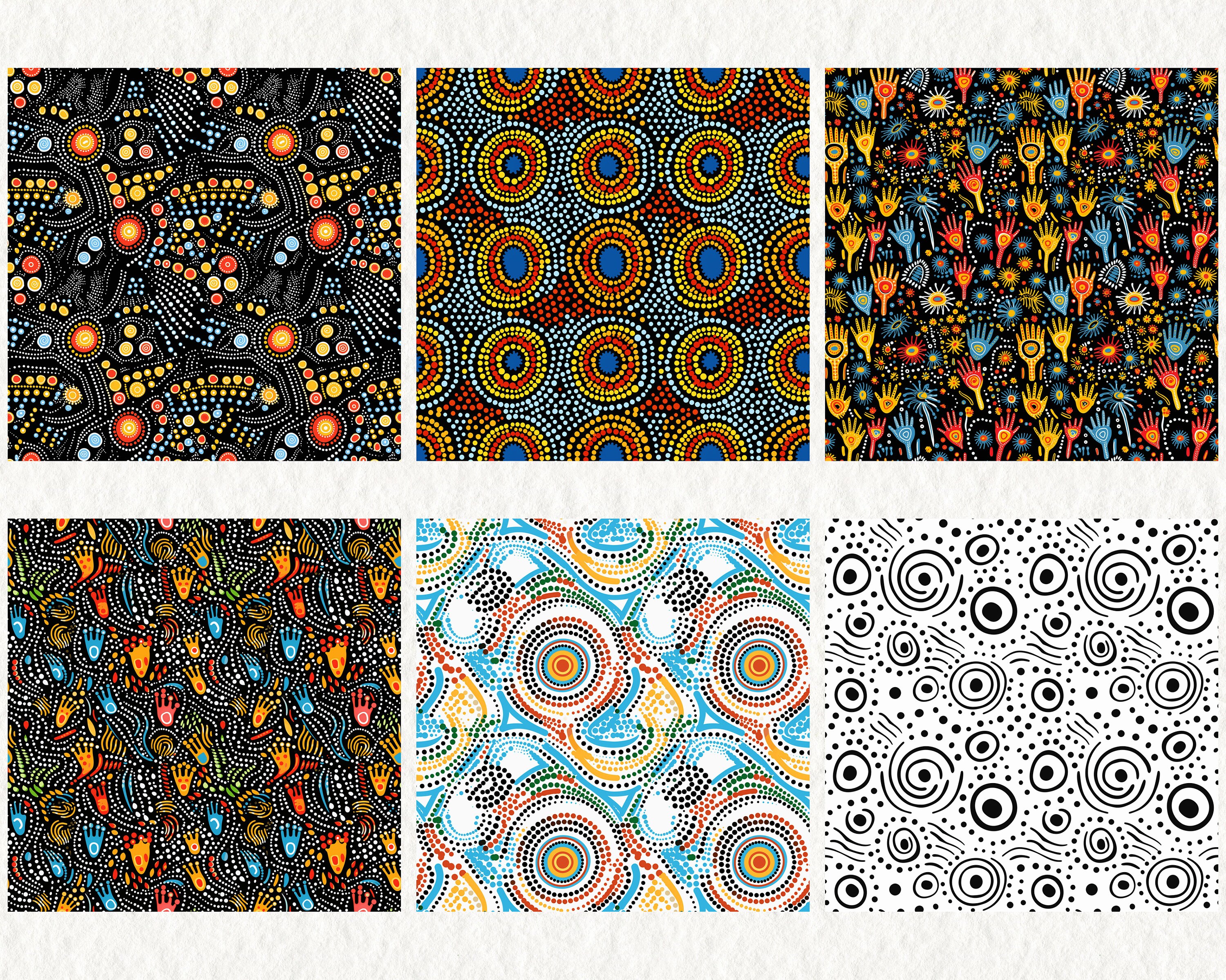 Aboriginal Dot Pattern Seamless Digital Papers - Tile Patterns ...