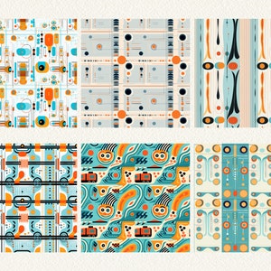 Abstract Rug Pattern Seamless Digital Papers - tile patterns printable scrapbook paper instant download for commercial use, 300dpi image 2